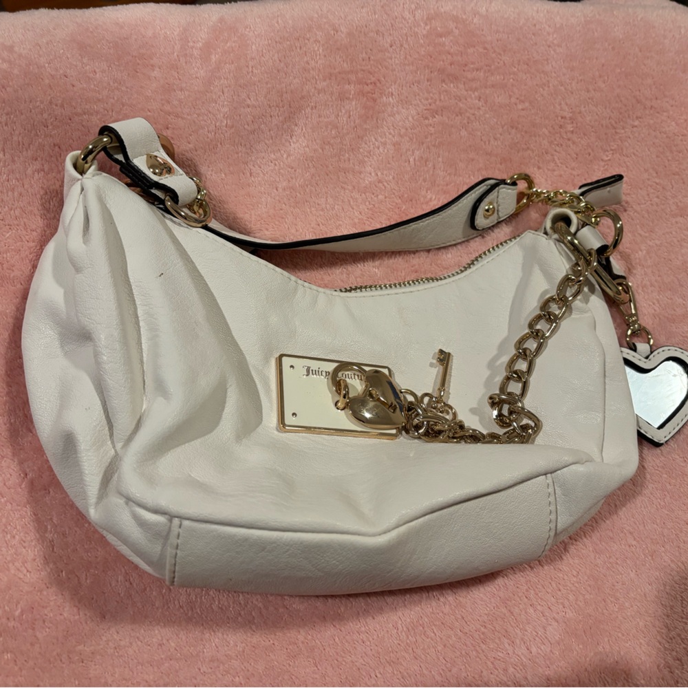 Juicy Couture Cream Shoulder Bag with Gold Accents